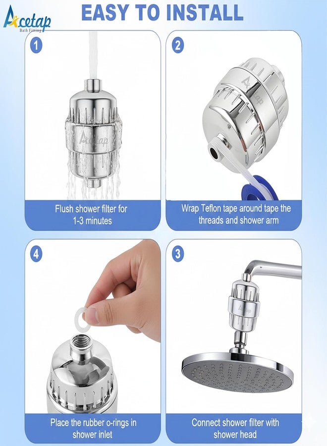 Acetap 15-Stage Shower & Tap Water Filter - Universal Bathroom & Kitchen Faucet Filter with Vitamin C, Chlorine Removal, Hard Water Softener - ABS Material - For Baby, Skin, Hair & Pets - Image 5